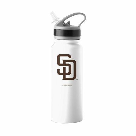 LOGO BRANDS San Diego Padres Logo 25oz Stainless Single Wall Flip Top Bottle 524-S25UFTB-8